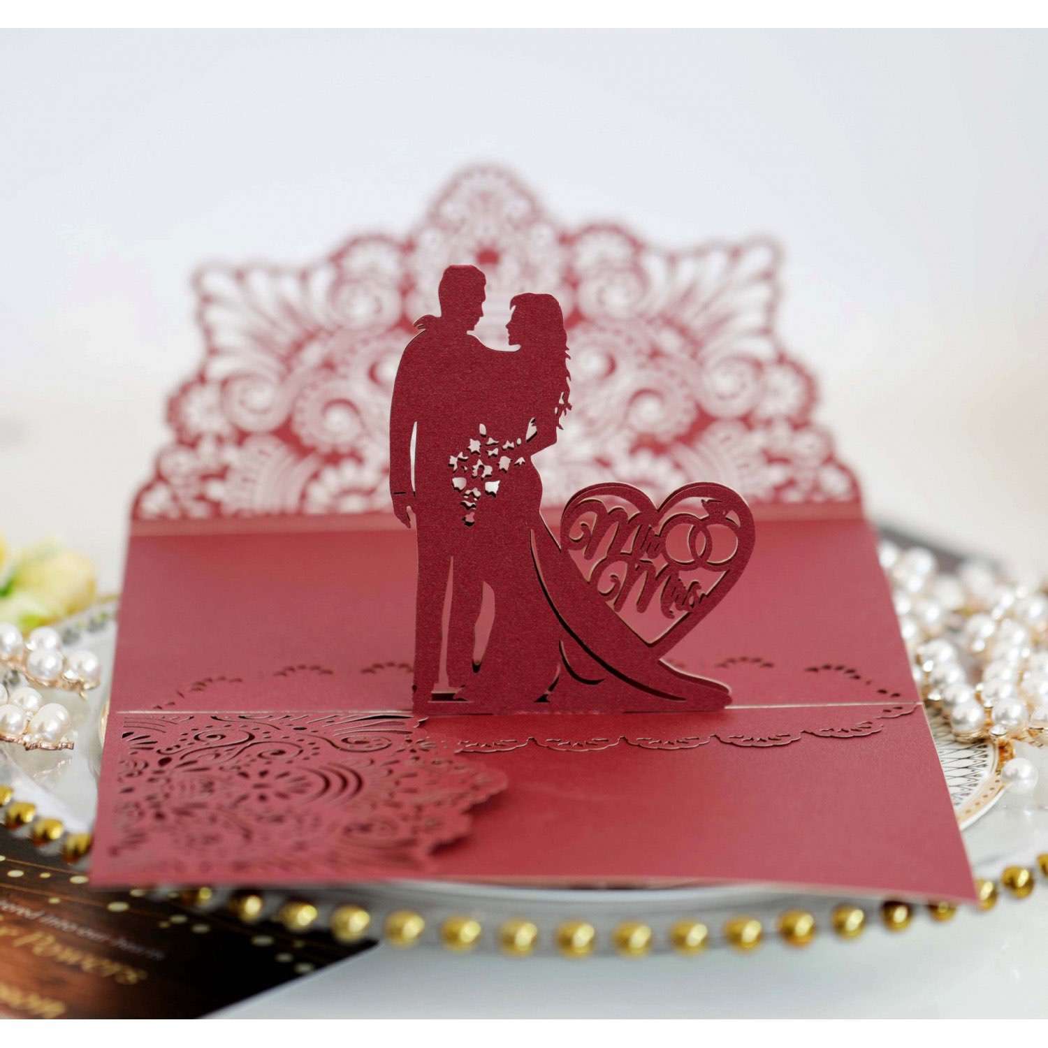 3D Greeting Card  Marriage Invitation Card Laser Card Wholesale